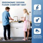 KitchenClouds [2 PCS] Kitchen Rugs Cushioned Anti-Fatigue Kitchen Mats for Floor Waterproof Kitchen Rug Set Non-Slip Comfort Standing Mat for Office, Sink, Laundry 17.3"×29"+17.3"×47",Black