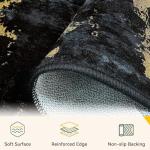 RELEANY Washable Area Rugs 5'x7' Non-Slip Modern Abstract Soft for Living Room Entryway Bedroom Nursery, Print Pattern, Dark Black Gold