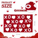Drydiet Valentines Bathroom Rug XOXO Heart Kitchen Rug 20 x 32 Inches Non Slip Water Absorbent Bath Mat for Valentines Kitchen Entrance Shower Floor Decor