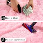 Ehayx Pink Rug for Bedroom, 2x3 Fluffy Area Rugs for Living Room, Small Fuzzy Shag Soft Carpet with 4 Non-Slip Adhesive Strips for Kids Boys and Girls Nursery Dorm Room Home Decor (2ft X 3ft)