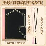 Drydiet 2 Pcs Muslim Couple Prayer Rug Set Heart Design with 2 Pcs Prayer Beads Islamic Muslim Gift Black and Pink Travel Mat Soft Velvet Mat for Couple Women Men Ramadan Eid Wedding Birthday