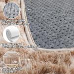 ONASAR Runner Rugs for Bedroom Living Room, Tie-Dyed Beige 2x6 Bedside Hallway Fluffy Area Rug, Ultra Soft Plush Furry Faux Fur Non Slip Floor Carpet for Nursery Kids Dorm Closet Home Decor