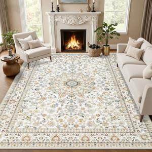 5x7 Washable Vintage Boho Area Rug