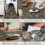 Vintage Runner Rugs for Hallways - 2'6"x8' Wide Kitchen Runners, Entryway Rug, with Flowers and Leaves, Washable Non Slip Low Pile