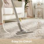 Ophanie Round Rugs 5Ft Ivory Circle Area Rug, Nursery Room Decor, Christmas Aesthetic Bedroom Home Circular Carpet 5 Foot, Fluffy Fuzzy Shag Plush Cream Living Room Rugs for Kids Boys Girls Teen Baby