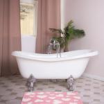 Duraaamo Valentines Bathroom Rug 16 x 24 Inch Pink Love Heart Tufted Bath Mat Decoration Absorbent Non Slip Rectangle Anniversary Wedding Mat Floor Doormats Rugs for Bathroom Living Room Home Decor