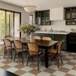 Washable Rug 5x7 Checkered Rug, Beige and White Area Rug, Boho Large Rugs for Living Room, Low Pile Lightweight Indoor Carpet with Non-Slip Backing for Bedroom Classroom Playroom Kids