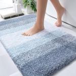OLANLY Bathroom Rugs Mat 34x21, Extra Soft Absorbent Microfiber Bath Rugs, Rubber Backing, Quick Dry, Machine Washable Bath Mats for Bathroom Floor, Tub and Shower, Home Decor Accessories, Blue
