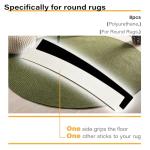 8 Packs Rug Gripper Pads for 4x4 to 6x6 Feet Circle Area Rugs, Curved Non-Slip Rug Tape to Keep Round Carpet Flat for Hardwood Floors Tile Floors - Black