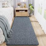 Chicrug Modern 2x6 Runner Rugs for Bedroom Living Room, Memory Foam Low-Pile Hallway Carpet Runner Rug for Entryway Kitchen, Throw Small Kids Rug for Bedside Dorm Room Decor, Dark Blue and White