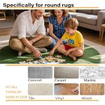 8 Packs Rug Gripper Pads for 4x4 to 6x6 Feet Circle Area Rugs, Curved Non-Slip Rug Tape to Keep Round Carpet Flat for Hardwood Floors Tile Floors - Black