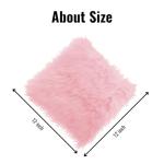 NINGDAN 12inch Square Small Faux Fur Sheepskin Cushion Soft Plush Area Rug,Photo Background for Small Product Desktop Photography,Display and Decor,Jewelry,Nail Art,Locker Accessories (Pink)