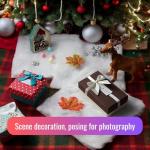 NINGDAN 12inch Square Small Faux Fur Sheepskin Cushion Soft Plush Area Rug,Photo Background for Small Product Desktop Photography,Display and Decor,Jewelry,Nail Art,Locker Accessories (Pink)