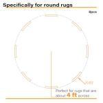 8 Packs Rug Gripper Pads for 4x4 to 6x6 Feet Circle Area Rugs, Curved Non-Slip Rug Tape to Keep Round Carpet Flat for Hardwood Floors Tile Floors - Black