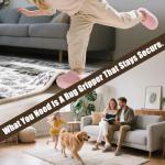 Premium Rug Grippers & Carpet Tape – 12PCS Square Anti-Slip Pads for Area Rugs, 3.9 Inch, Prevent Curling & Sliding, Ideal for Hardwood, Tile, Marble, and Laminate Floors