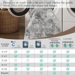 HILORUUG 2x4 Rug Washable Entryway: Non Slip Abstract Runner for Kitchen Bathroom - Modern Minimalist Low Pile Stain Resistant Thin Indoor Floor Mat - 2x4 Black Grey