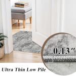 HILORUUG 2x4 Rug Washable Entryway: Non Slip Abstract Runner for Kitchen Bathroom - Modern Minimalist Low Pile Stain Resistant Thin Indoor Floor Mat - 2x4 Black Grey