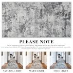 HILORUUG 2x4 Rug Washable Entryway: Non Slip Abstract Runner for Kitchen Bathroom - Modern Minimalist Low Pile Stain Resistant Thin Indoor Floor Mat - 2x4 Black Grey