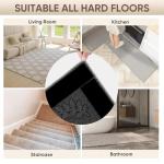 BALEINE 8PCS Rug Tape, Double Sided Non Slip Rug Gripper for Hardwood Floors, Reusable Gripper Prevent Sliding, Washable Carpet Tape for Area Rugs (Rectangular)