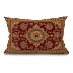 Smooffly Rug Pillow Cover Vintage Retro Boho Pillow Case Bohemian Ornament Waist Lumbar Cotton Linen Throw Pillow case Cushion Cover for Sofa Home Decorative Oblong 12x20 Inches
