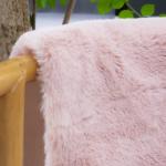 ORINOVA Pink Plush Washable Fluffy Fur Rugs for Living Room Shag Faux Rabbit Fuzzy Fur Area Rugs for Bedroom 2x6 Rug Oblong Nursery Rug
