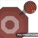 Better Trends Braided Rugs 6 Ft Octagonal Burgundy Stripe 100% Polypropylene Stain Resistant, Reversible, Indoor Utility Rug, Decor for High Traffic Areas Kitchen Entryway, Living Room Alpine