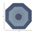 Better Trends Braided Rug, Alpine Braid Collection - Durable, Stain Resistant, Reversible Indoor Utility Rug, 100% Polypropylene Rug, Vibrant Color Rug, 48" Octagonal Rug, Navy Stripe Rug
