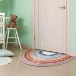 Drydiet Rainbow Doormat Welcome Door Mat Semi-Circular Area Rug with Inspirational Quote Boho Non-Slip Floor Front Doormat Resist Dirt Carpet for Girls Room Classroom 35.43"x17.72"(Neutral)