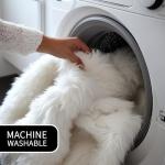 2x6 White Fluffy Rug for Bedside - Soft Fluffy Runner for Hallway - White Shaggy Carpet - Faux Sheepskin Solid Color 2x6 Oblong