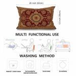 Smooffly Rug Pillow Cover Vintage Retro Boho Pillow Case Bohemian Ornament Waist Lumbar Cotton Linen Throw Pillow case Cushion Cover for Sofa Home Decorative Oblong 12x20 Inches