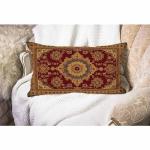 Smooffly Rug Pillow Cover Vintage Retro Boho Pillow Case Bohemian Ornament Waist Lumbar Cotton Linen Throw Pillow case Cushion Cover for Sofa Home Decorative Oblong 12x20 Inches