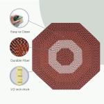 Better Trends Braided Rugs 6 Ft Octagonal Burgundy Stripe 100% Polypropylene Stain Resistant, Reversible, Indoor Utility Rug, Decor for High Traffic Areas Kitchen Entryway, Living Room Alpine