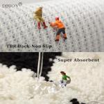 Bathroom Modern Rugs Non-Slip Black with White Mats Funny Heart Design Washable Bath Rugs Microfiber (WhiteA-Double Heart, 2'8"x1'8"(Oblong))