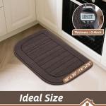 BEQHAUSE 30x18 Inch Kitchen Rug Mat Durable Kitchen Rugs Non-Slip Washable Absorbent Kitchen Mats for Floor Dirt-Resistant Semicircular Kitchen Mat (Brown)