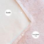 ORINOVA Pink Plush Washable Fluffy Fur Rugs for Living Room Shag Faux Rabbit Fuzzy Fur Area Rugs for Bedroom 2x6 Rug Oblong Nursery Rug
