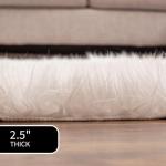 2x6 White Fluffy Rug for Bedside - Soft Fluffy Runner for Hallway - White Shaggy Carpet - Faux Sheepskin Solid Color 2x6 Oblong