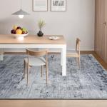 Toneed Modern Abstract Washable Area Rug - Grey 4x6 ft