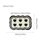 Bathroom Modern Rugs Non-Slip Black with White Mats Funny Heart Design Washable Bath Rugs Microfiber (WhiteA-Double Heart, 2'8"x1'8"(Oblong))