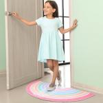 Drydiet Rainbow Doormat Welcome Door Mat Semi-Circular Area Rug with Inspirational Quote Boho Non-Slip Floor Front Doormat Resist Dirt Carpet for Girls Room Classroom 35.43"x17.72"(Pink Pastel)