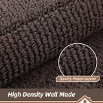 BEQHAUSE 30x18 Inch Kitchen Rug Mat Durable Kitchen Rugs Non-Slip Washable Absorbent Kitchen Mats for Floor Dirt-Resistant Semicircular Kitchen Mat (Brown)