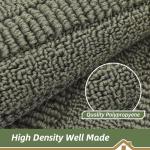 BEQHAUSE 30x18 Inch Kitchen Rug Mat Durable Kitchen Rugs Non-Slip Washable Absorbent Kitchen Mats for Floor Dirt-Resistant Semicircular Kitchen Mat (Green)