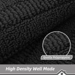 BEQHAUSE 30x18 Inch Kitchen Rug Mat Durable Kitchen Rugs Non-Slip Washable Absorbent Kitchen Mats for Floor Dirt-Resistant Semicircular Kitchen Mat (Black)