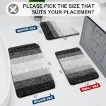 Arotive Microfiber Bathroom Rugs, Shaggy Soft and Absorbent Bath Rug, Non-Slip, Thick Plush Machine Washable Dry Bath Mats for Bathroom, Tub and Shower, 24x16, Black, Rectangular