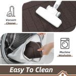 BEQHAUSE 30x18 Inch Kitchen Rug Mat Durable Kitchen Rugs Non-Slip Washable Absorbent Kitchen Mats for Floor Dirt-Resistant Semicircular Kitchen Mat (Brown)