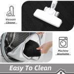 BEQHAUSE 30x18 Inch Kitchen Rug Mat Durable Kitchen Rugs Non-Slip Washable Absorbent Kitchen Mats for Floor Dirt-Resistant Semicircular Kitchen Mat (Black)