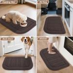 BEQHAUSE 30x18 Inch Kitchen Rug Mat Durable Kitchen Rugs Non-Slip Washable Absorbent Kitchen Mats for Floor Dirt-Resistant Semicircular Kitchen Mat (Brown)