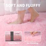 Pink Fluffy 4x6 Area Rugs for Bedroom Girls, Soft Washable Fuzzy Furry Shag Rug for Kids Room, Nursery, Dorm Decor, Cute Plush Carpet for Baby Toddler