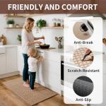 YDKGL Kitchen Rugs Mat Non Slip Washable, Super Absorbent Kitchen Mats for Floor, Rubber Backing Soft Braided Standing Floor Mats Sink Mat Runner Rug, Easy to Clean and Maintain, Brown 17"x30"