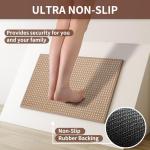 YDKGL Kitchen Rugs Mat Non Slip Washable, Super Absorbent Kitchen Mats for Floor, Rubber Backing Soft Braided Standing Floor Mats Sink Mat Runner Rug, Easy to Clean and Maintain, Brown 17"x30"