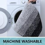 Arotive Microfiber Bathroom Rugs, Shaggy Soft and Absorbent Bath Rug, Non-Slip, Thick Plush Machine Washable Dry Bath Mats for Bathroom, Tub and Shower, 24x16, Black, Rectangular